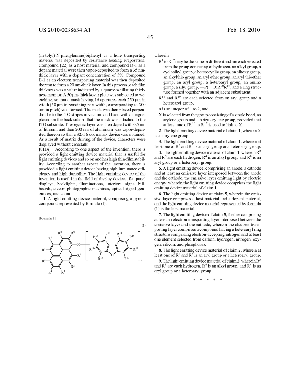 LIGHT EMITTING DEVICE MATERIAL AND LIGHT EMITTING DEVICE - diagram, schematic, and image 46