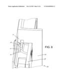 Tilt latch with cantilevered angular extension diagram and image