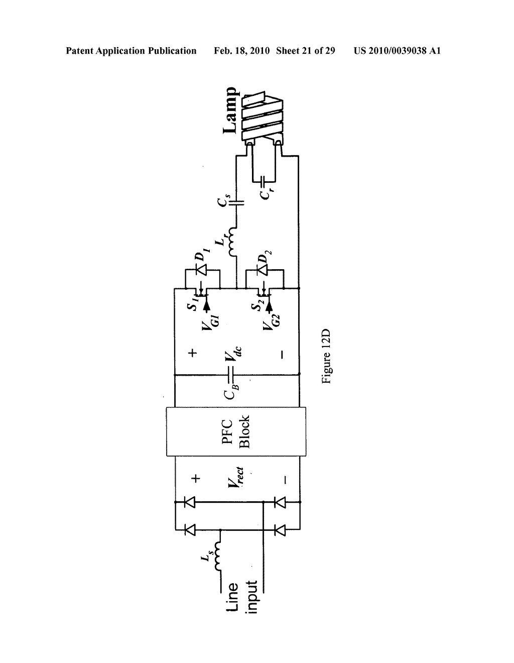 Electronic ballast with high power factor - diagram, schematic, and image 22