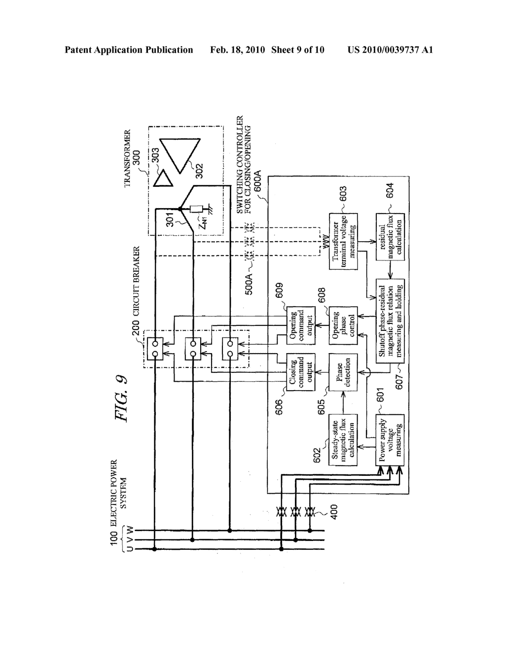 MAGNETIZING INRUSH CURRENT SUPPRESSION DEVICE FOR TRANSFORMER AND CONTROL METHOD OF SAME - diagram, schematic, and image 10