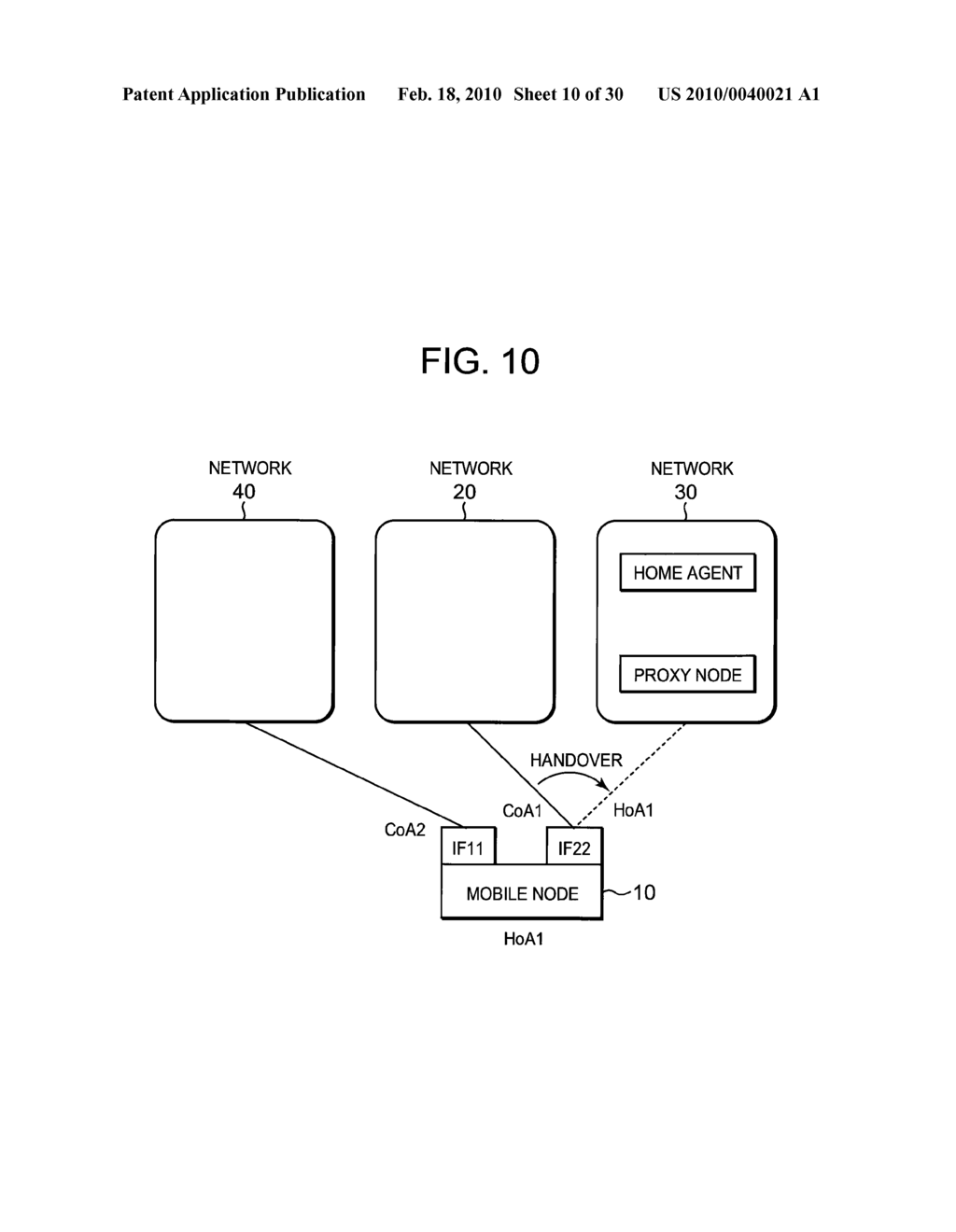 COMMUNICATION METHOD, COMMUNICATION SYSTEM, MOBILE NODE, PROXY NODE, AND MANAGEMENT NODE - diagram, schematic, and image 11