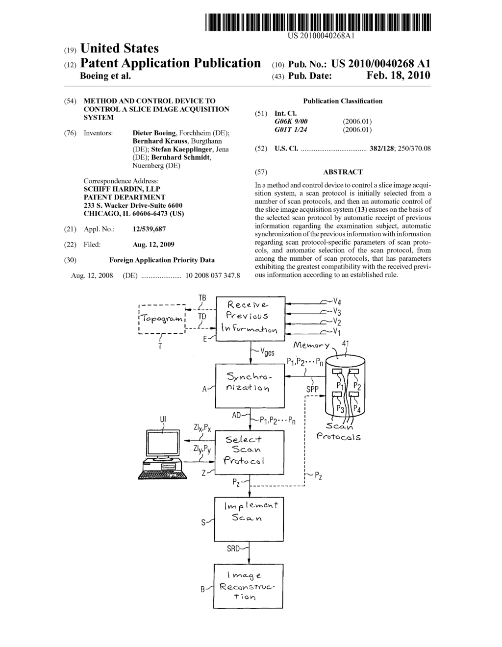 METHOD AND CONTROL DEVICE TO CONTROL A SLICE IMAGE ACQUISITION SYSTEM - diagram, schematic, and image 01