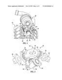 TURBOCHARGER MOUNT WITH INTEGRATED EXHAUST AND EXHAUST GAS RECIRCULATION CONNECTIONS diagram and image