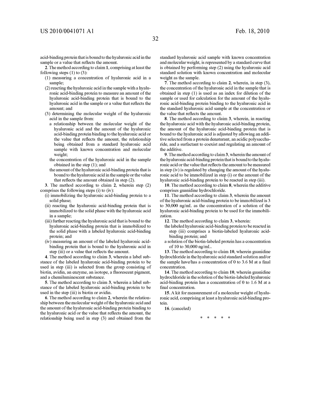 METHOD FOR DETERMINATION OF MOLECULAR WEIGHT OF HYALURONIC ACID - diagram, schematic, and image 48