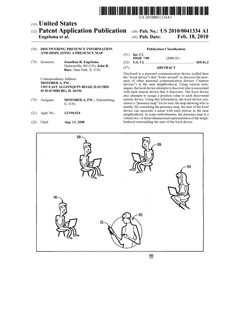 DISCOVERING PRESENCE INFORMATION AND DISPLAYING A PRESENCE MAP - diagram, schematic, and image 01