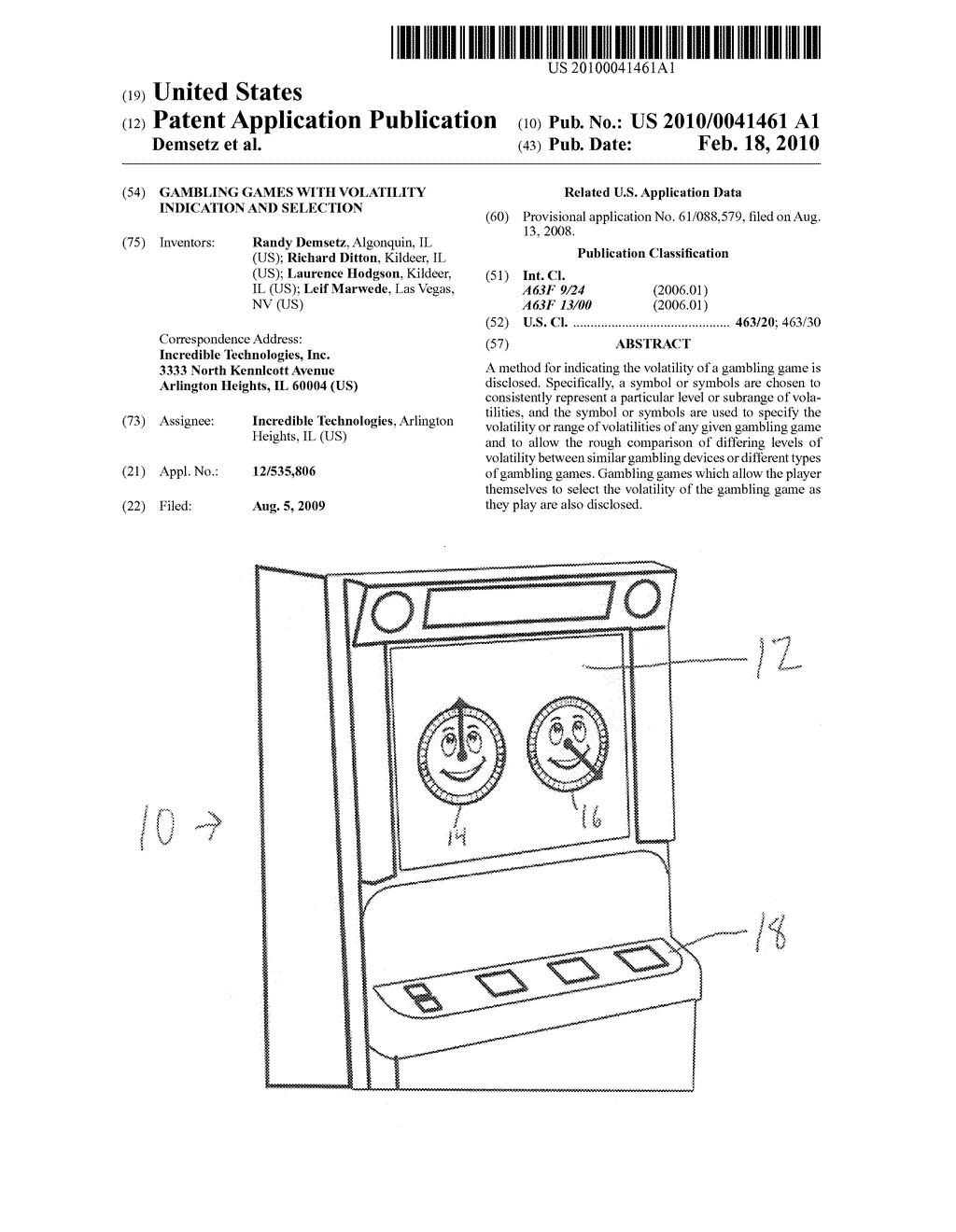 GAMBLING GAMES WITH VOLATILITY INDICATION AND SELECTION - diagram, schematic, and image 01