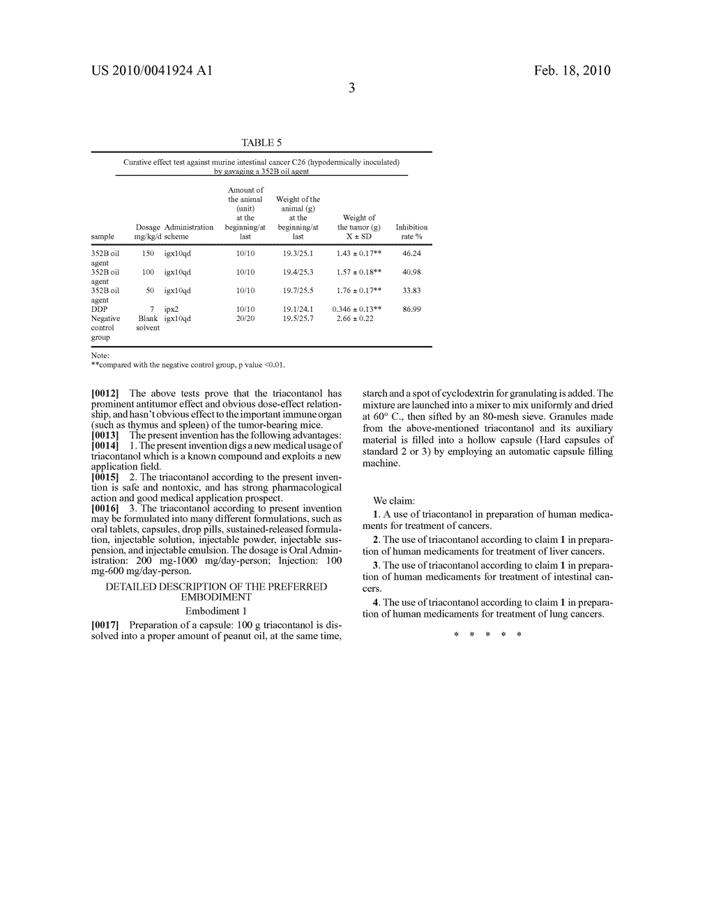 Use of Triacontanol in Preparation of Medicaments for Treatment of Cancers - diagram, schematic, and image 04