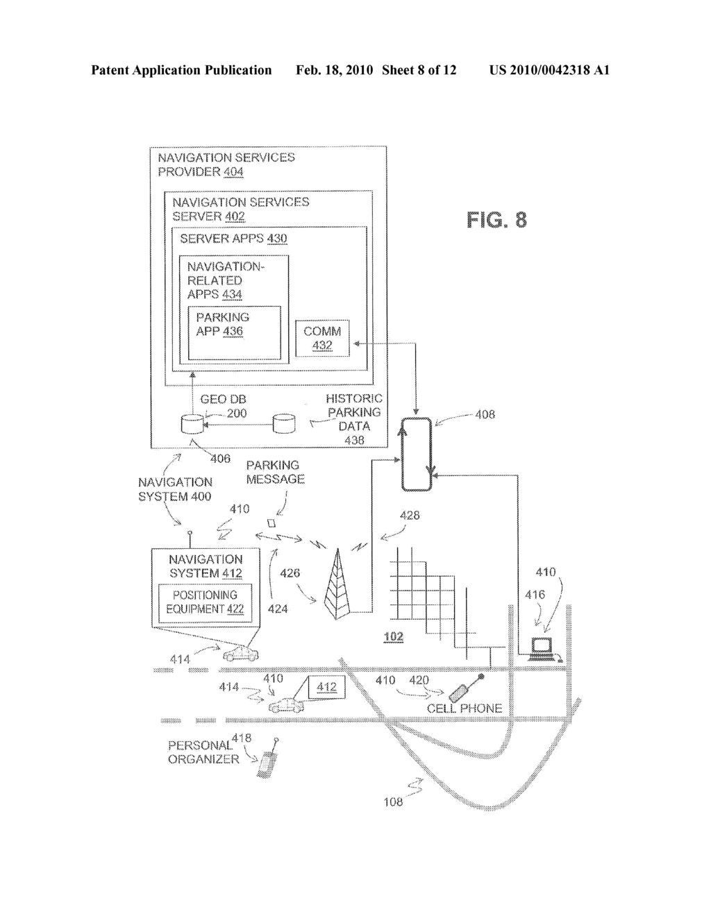 Method of Operating a Navigation System to Provide Parking Availability Information - diagram, schematic, and image 09