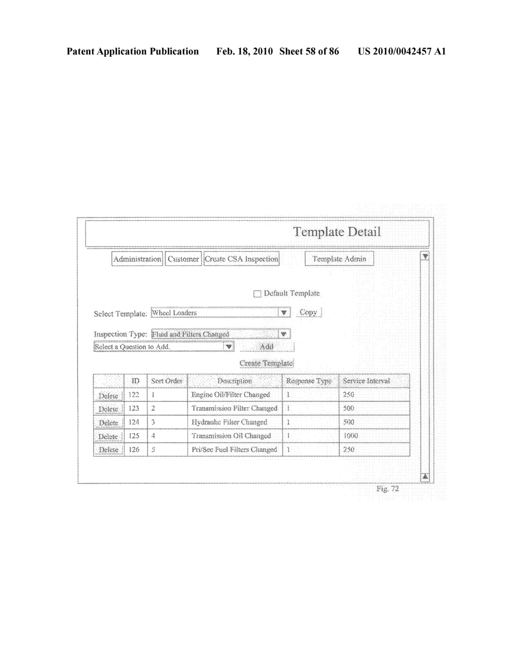 SERVICE OPERATION DATA PROCESSING USING CHECKLIST FUNCTIONALITY IN ASSOCIATION WITH INSPECTED ITEMS - diagram, schematic, and image 59