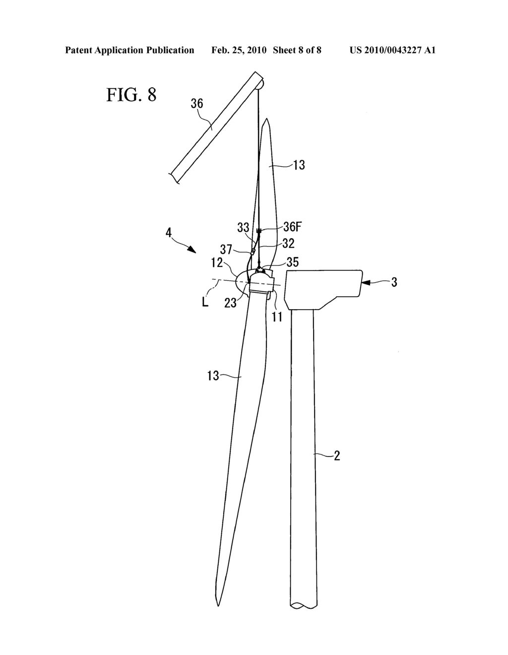 METHOD FOR ATTACHING ROTOR OF WIND TURBINE GENERATOR AND METHOD FOR CONSTRUCTING WIND TURBINE GENERATOR - diagram, schematic, and image 09