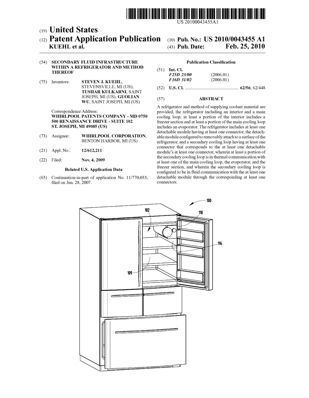 SECONDARY FLUID INFRASTRUCTURE WITHIN A REFRIGERATOR AND METHOD THEREOF - diagram, schematic, and image 01