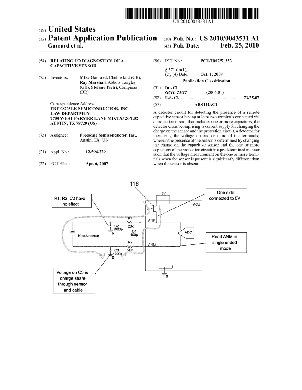 RELATING TO DIAGNOSTICS OF A CAPACITIVE SENSOR - diagram, schematic, and image 01