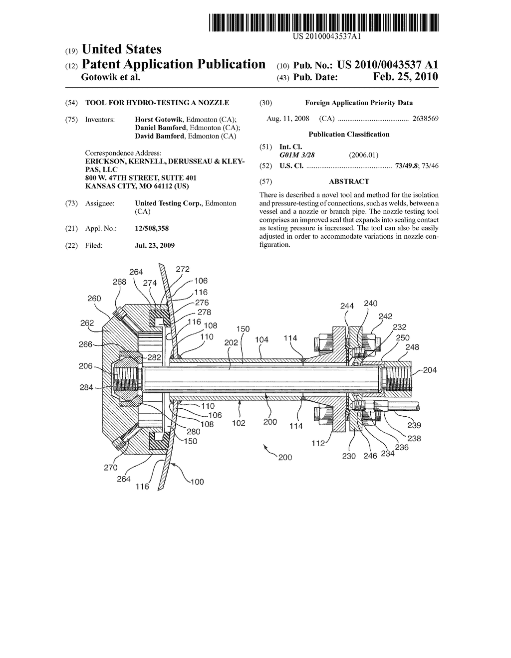 TOOL FOR HYDRO-TESTING A NOZZLE - diagram, schematic, and image 01