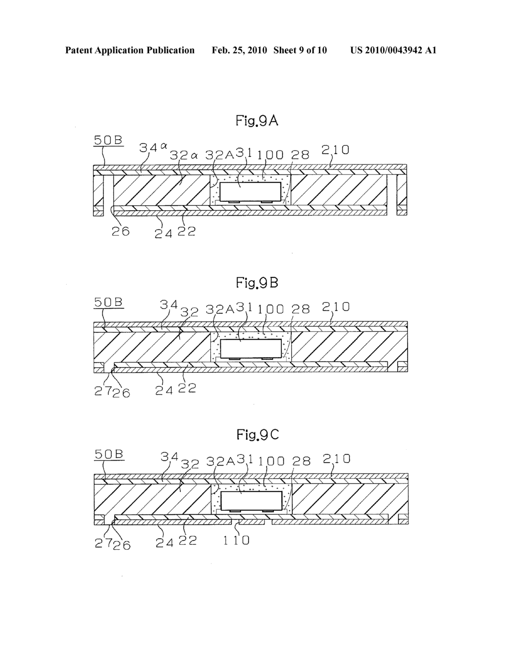 METHOD OF MANUFACTURING PRINTED WIRING BOARD WITH BUILT-IN ELECTRONIC COMPONENT - diagram, schematic, and image 10