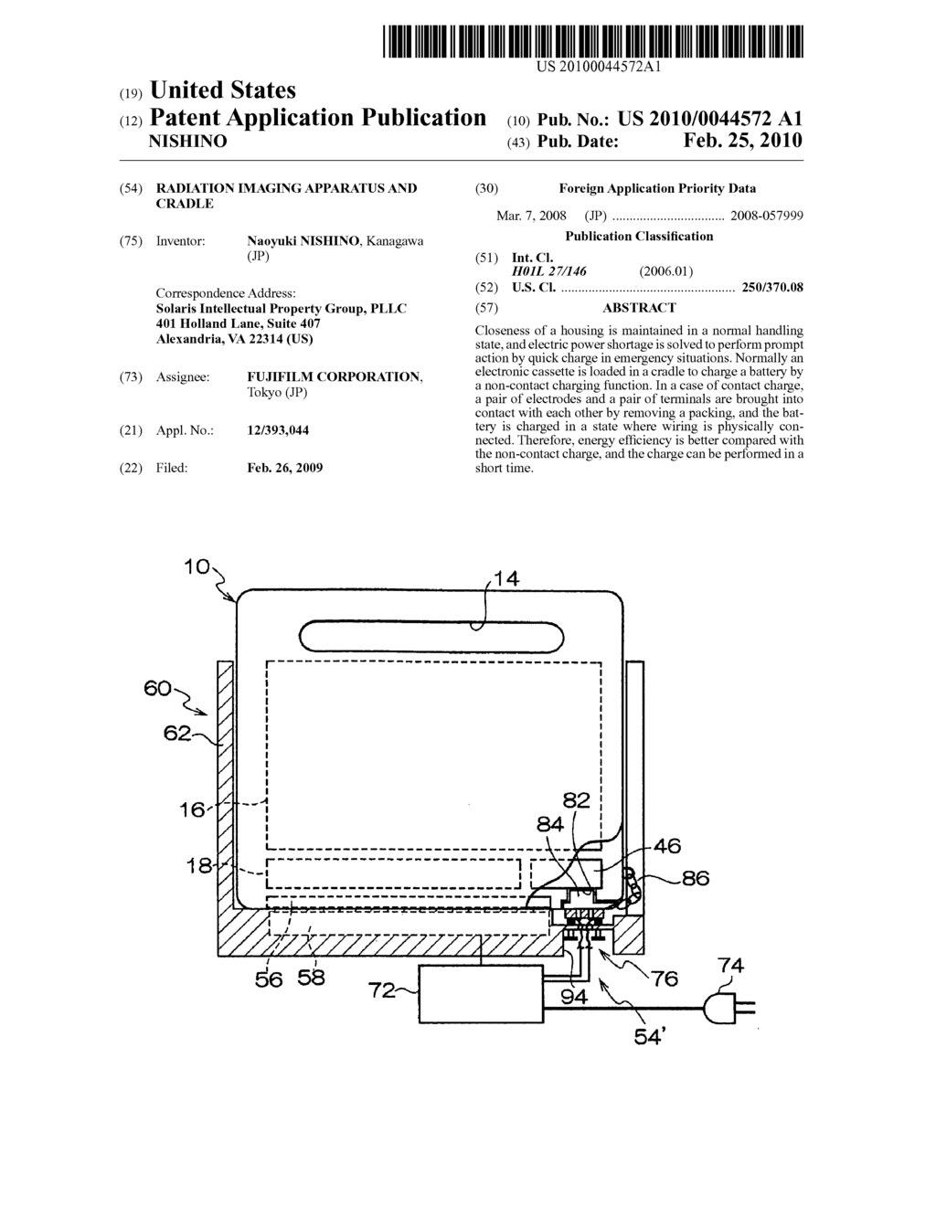 RADIATION IMAGING APPARATUS AND CRADLE - diagram, schematic, and image 01