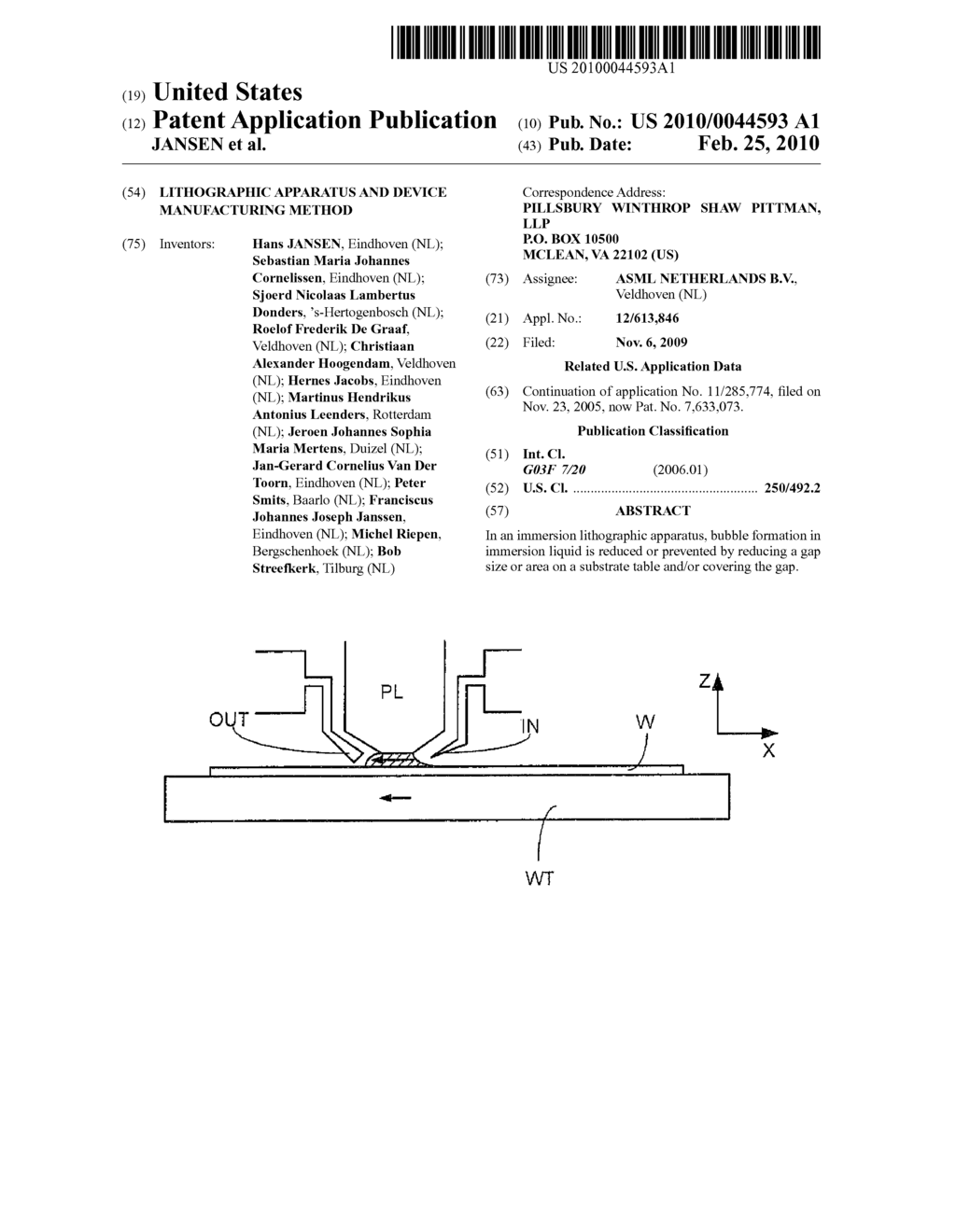 LITHOGRAPHIC APPARATUS AND DEVICE MANUFACTURING METHOD - diagram, schematic, and image 01