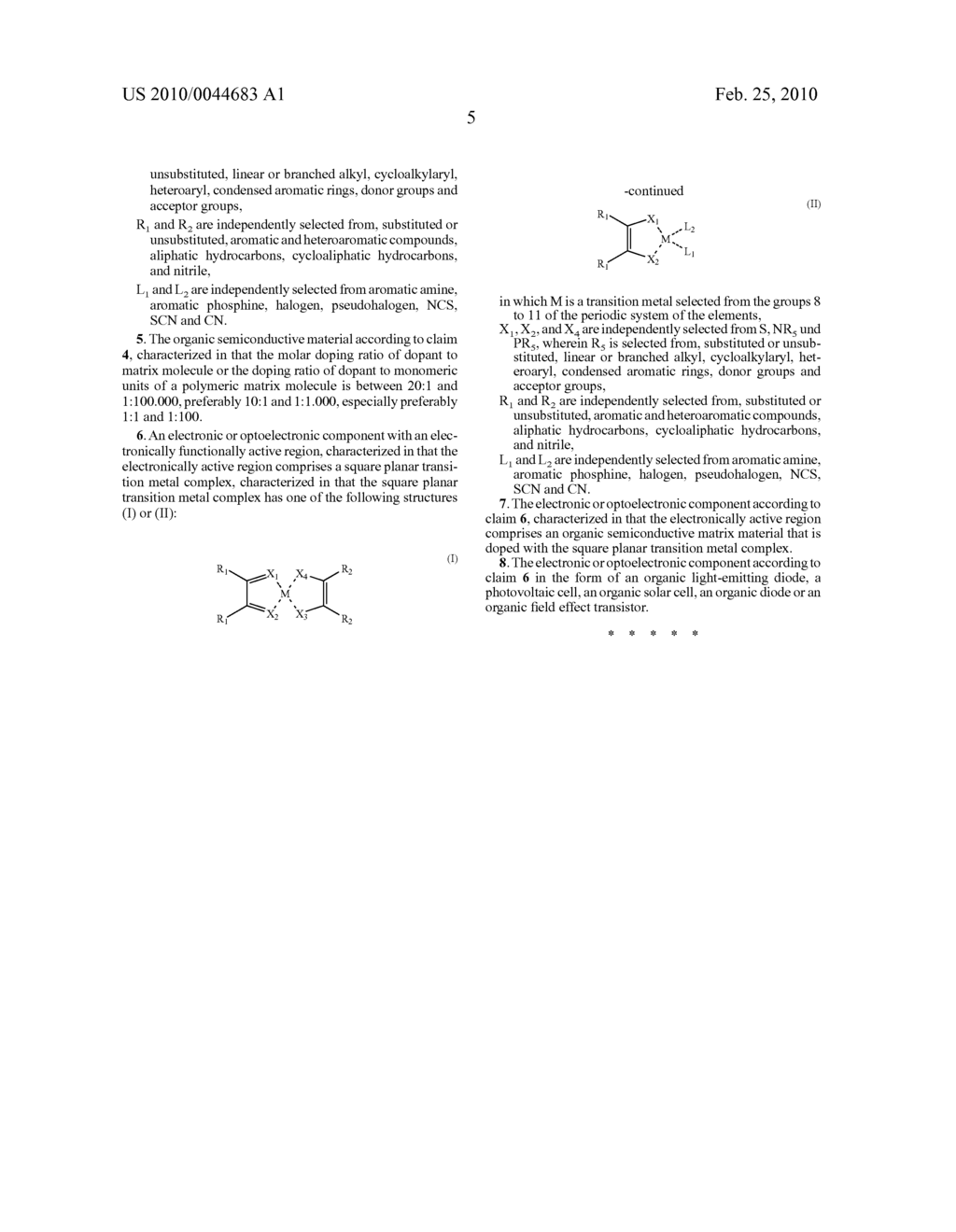 Use of Square Planar Transition Metal Complexes as Dopant - diagram, schematic, and image 06