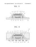 VERTICAL STACK TYPE MULTI-CHIP PACKAGE HAVING IMPROVED GROUNDING PERFORMANCE AND LOWER SEMICONDUCTOR CHIP RELIABILITY diagram and image