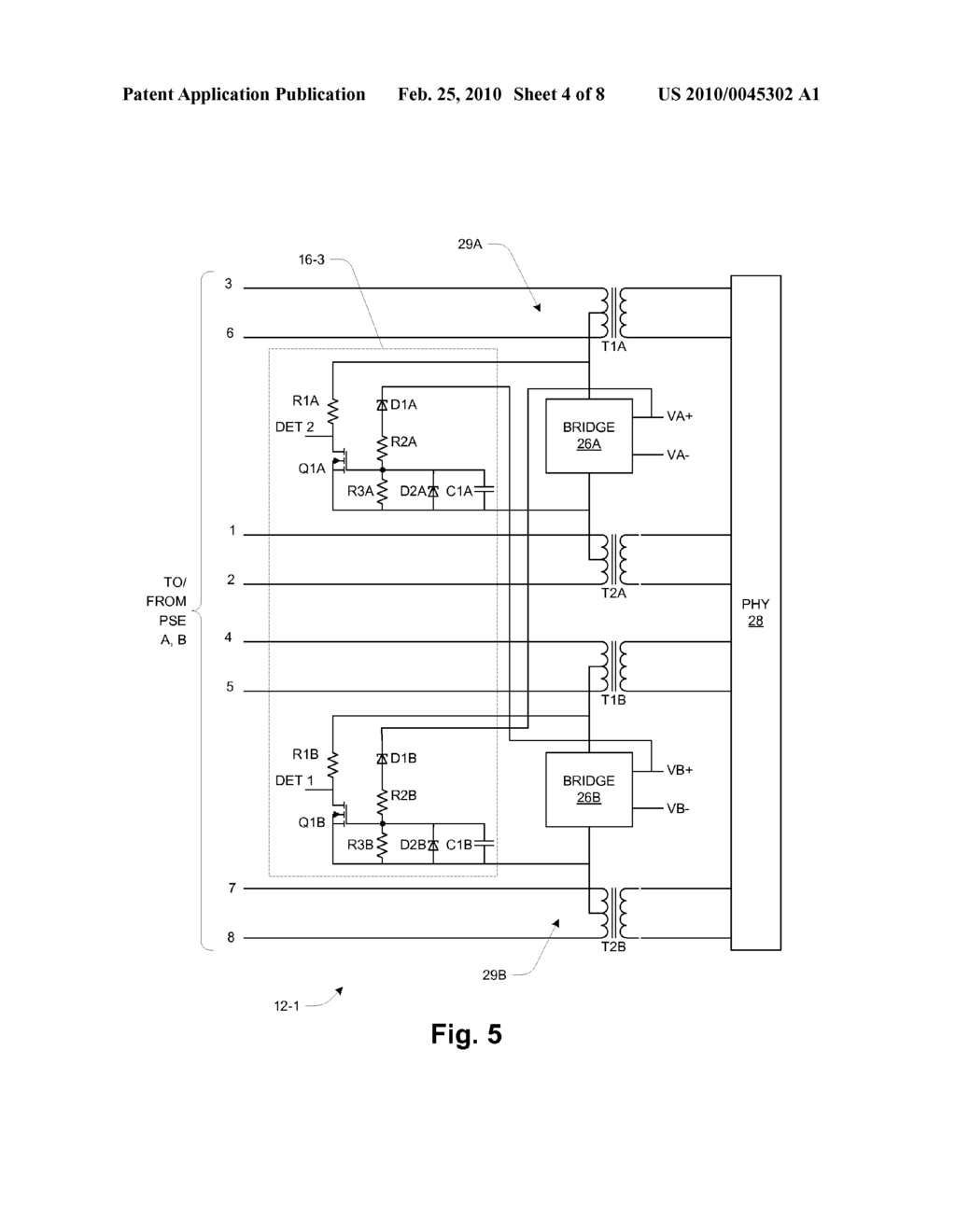 POWER OVER ETHERNET SYSTEM HAVING HAZARD DETECTION CIRCUITRY TO DETECT POTENTIALLY HAZARDOUS CABLE CONDITIONS - diagram, schematic, and image 05