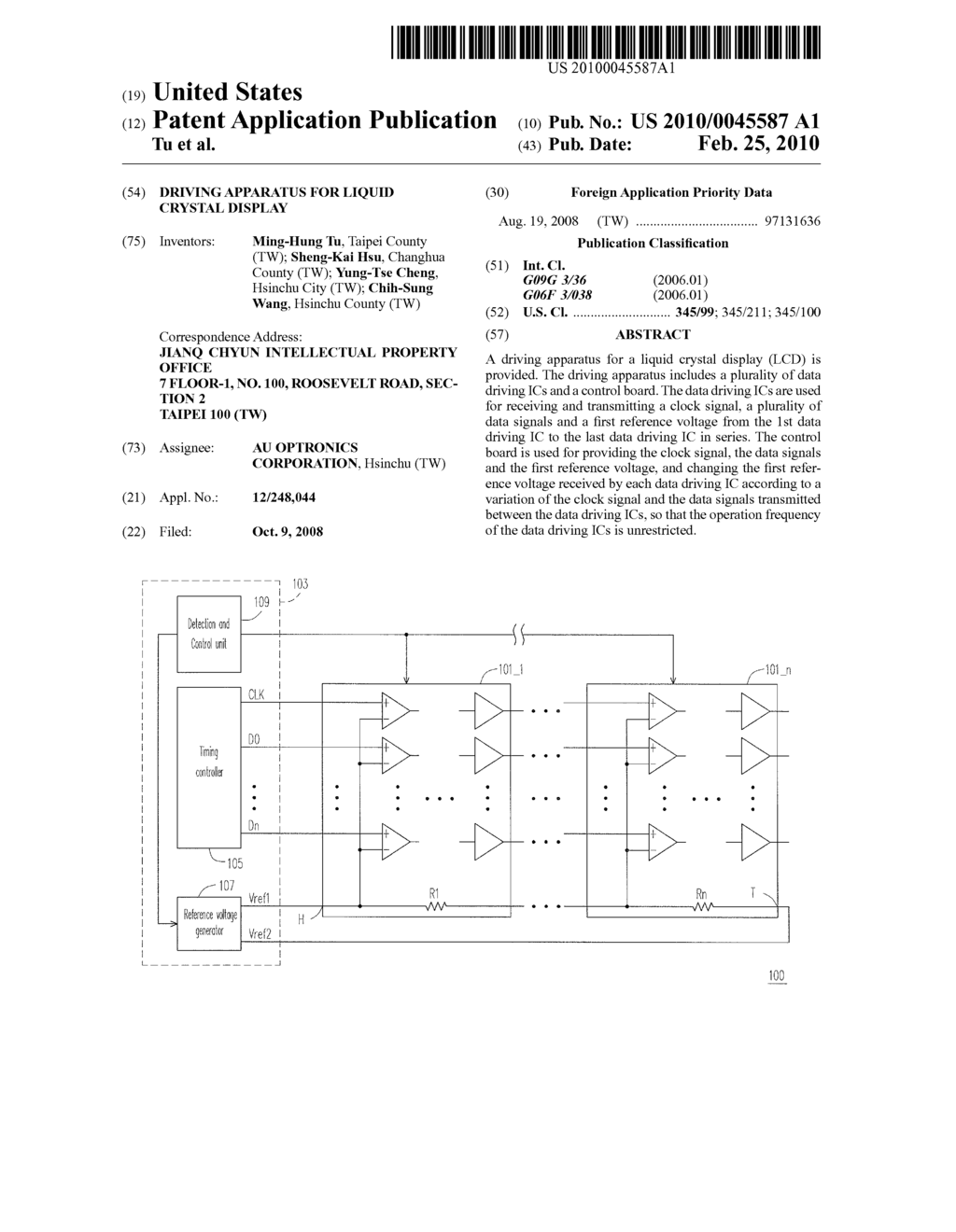 DRIVING APPARATUS FOR LIQUID CRYSTAL DISPLAY - diagram, schematic, and image 01