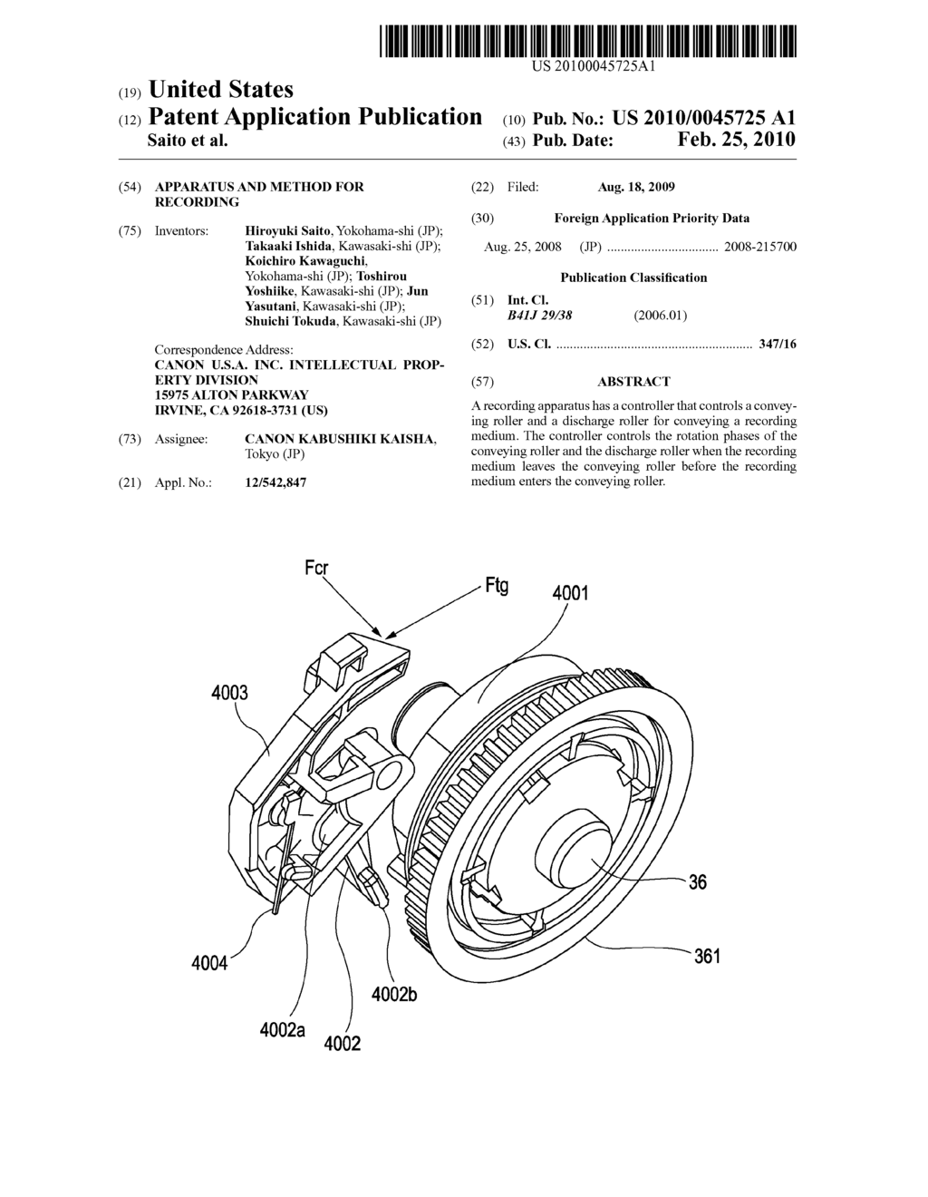 APPARATUS AND METHOD FOR RECORDING - diagram, schematic, and image 01