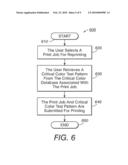 APPLICATIONS, SYSTEMS AND METHODS FOR IDENTIFYING AND MONITORING CRITICAL COLORS IN A PRINT JOB AND USING AN EMBEDDED COLOR SENSING DEVICE TO MEASURE CRITICAL COLOR TEST PATTERNS INSERTED IN THE PRINT JOB diagram and image