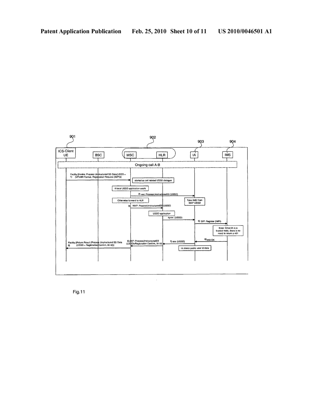 METHODS AND APPARATUSES FOR REGISTERING A TERMINAL IN THE IMS OVER A CIRCUIT-SWITCHED ACCESS DOMAIN - diagram, schematic, and image 11