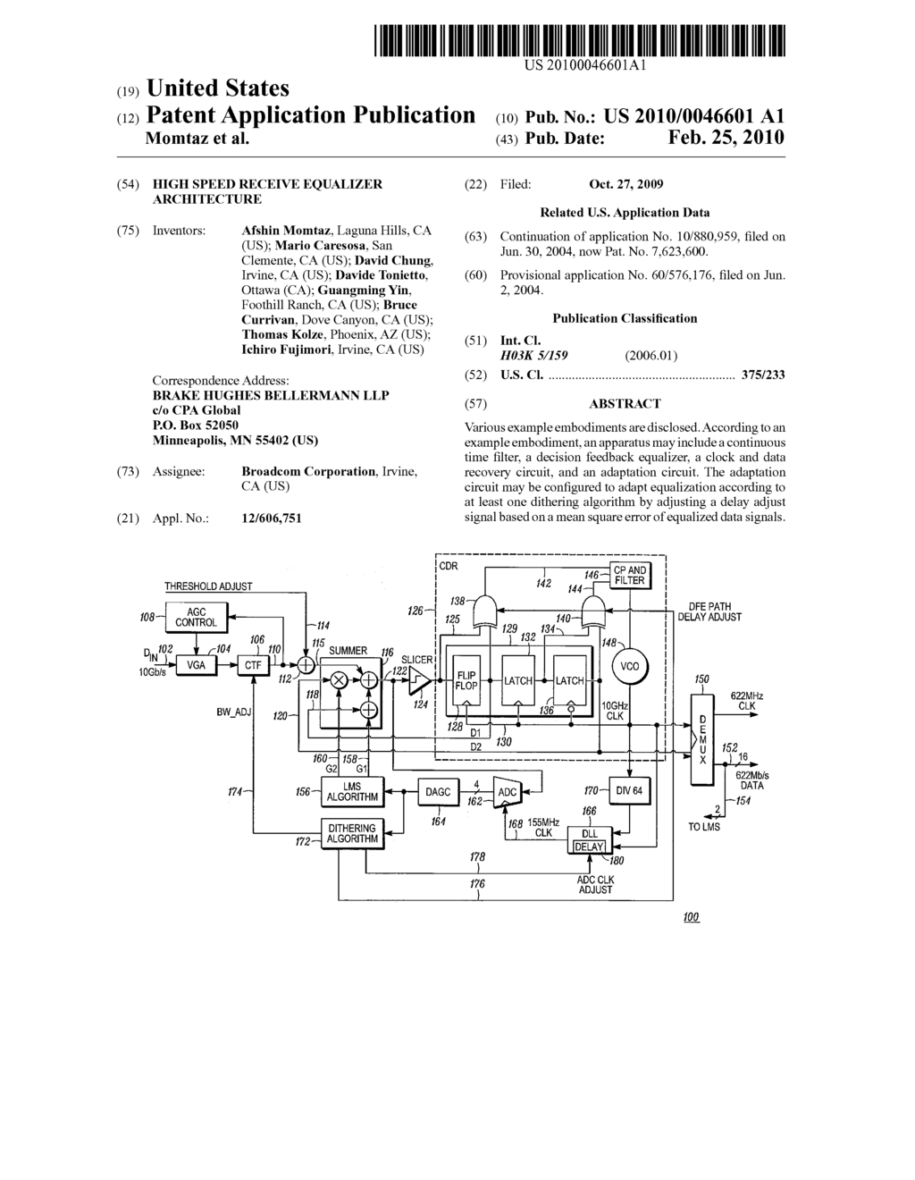 HIGH SPEED RECEIVE EQUALIZER ARCHITECTURE - diagram, schematic, and image 01