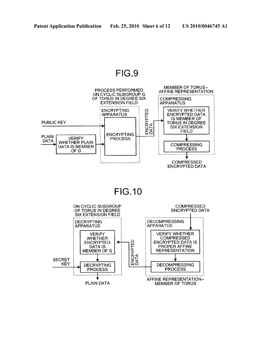 ENCRYPTING APPARATUS, DECRYPTING APPARATUS, CRYPTOCOMMUNICATION SYSTEM, AND METHODS AND COMPUTER PROGRAM PRODUCTS THEREFOR - diagram, schematic, and image 07