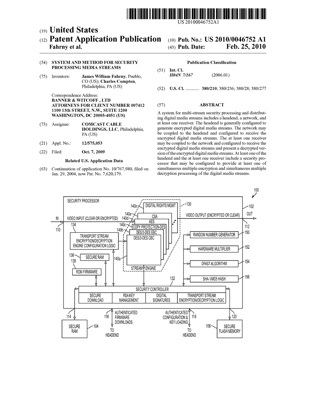 System and Method for Security Processing Media Streams - diagram, schematic, and image 01