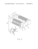 LOW PROFILE BOARD-TO-BOARD ELECTRICAL CONNECTOR HAVING TERMINAL TAILS ARRANGED IN MIDDLE OF SIDE WALL diagram and image