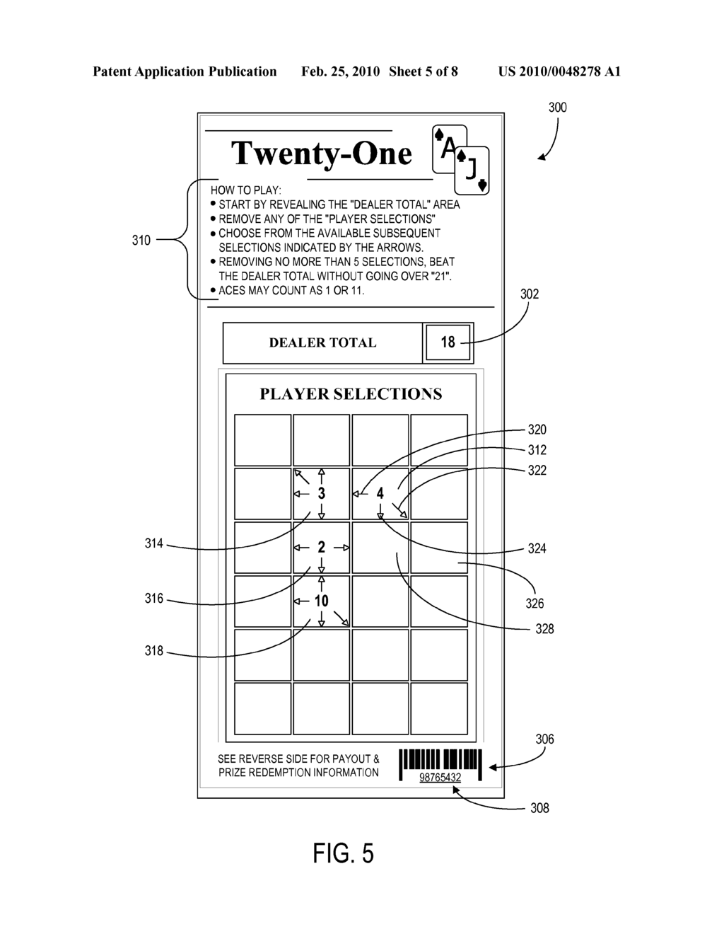 LOTTERY GAME CARD AND METHOD FOR CONDUCTING A LOTTERY GAME - diagram, schematic, and image 06