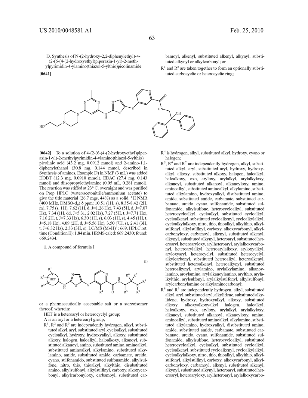 THIAZOLYL COMPOUNDS USEFUL AS KINASE INHIBITORS - diagram, schematic, and image 64