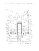 FIXED LOCATION, ULTRA-LOW FLUSH, SEWAGE-HOLDING VESSEL RESTROOM SYSTEM diagram and image