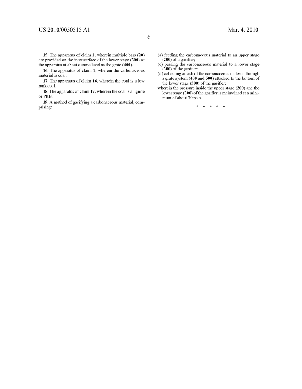 Pressurized Gasification Apparatus to Convert Coal or Other Carbonaceous Material to Gas While Producing a Minimum Amount of Tar - diagram, schematic, and image 15