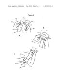 Lint remover with finger loop diagram and image