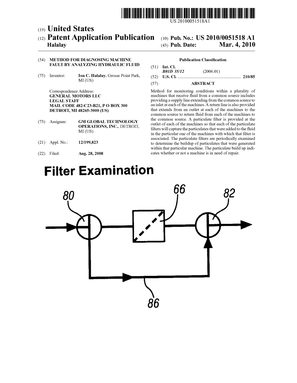 Method for diagnosing machine fault by analyzing hydraulic fluid - diagram, schematic, and image 01