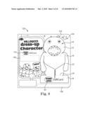 TRANSACTION CARD ASSEMBLY WITH SUBJECT AND STAND PORTIONS, ELECTROSTATIC CLINGS AND A BACKER diagram and image