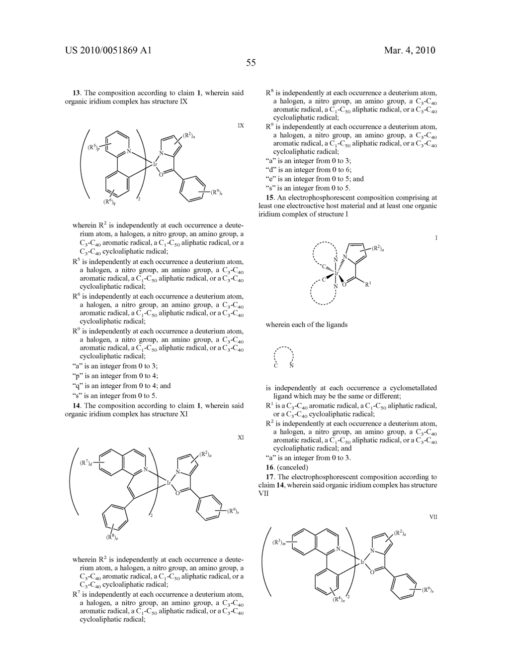 ORGANIC IRIDIUM COMPOSITIONS AND THEIR USE IN ELECTRONIC DEVICES - diagram, schematic, and image 71