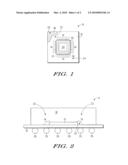 PACKAGE DEVICE HAVING CRACK ARREST FEATURE AND METHOD OF FORMING diagram and image