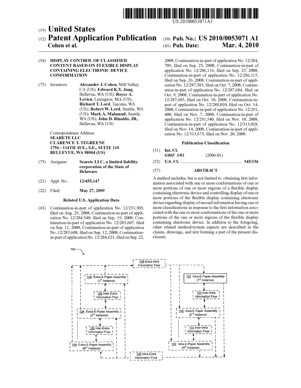 Display control of classified content based on flexible display containing electronic device conformation - diagram, schematic, and image 01