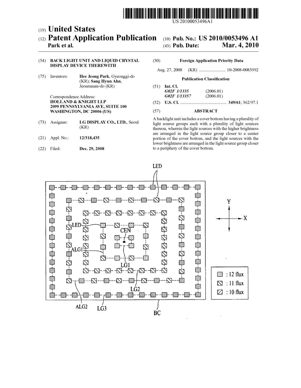 Back light unit and liquid crystal display device therewith - diagram, schematic, and image 01