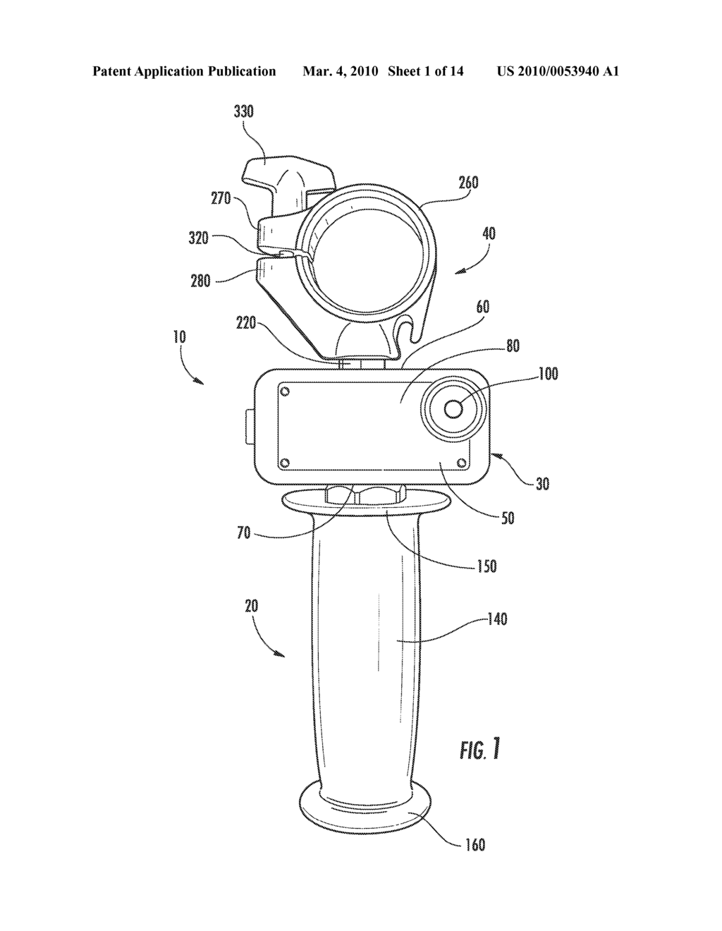 REMOVABLE WORK LIGHT ASSEMBLY FOR A HAND TOOL - diagram, schematic, and image 02