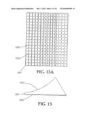Light distribution board having multiple light gratings each with many arciform lenses diagram and image