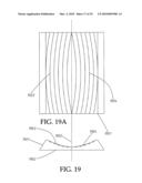 Light distribution board having multiple light gratings each with many arciform lenses diagram and image