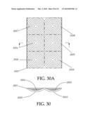 Light distribution board having multiple light gratings each with many arciform lenses diagram and image