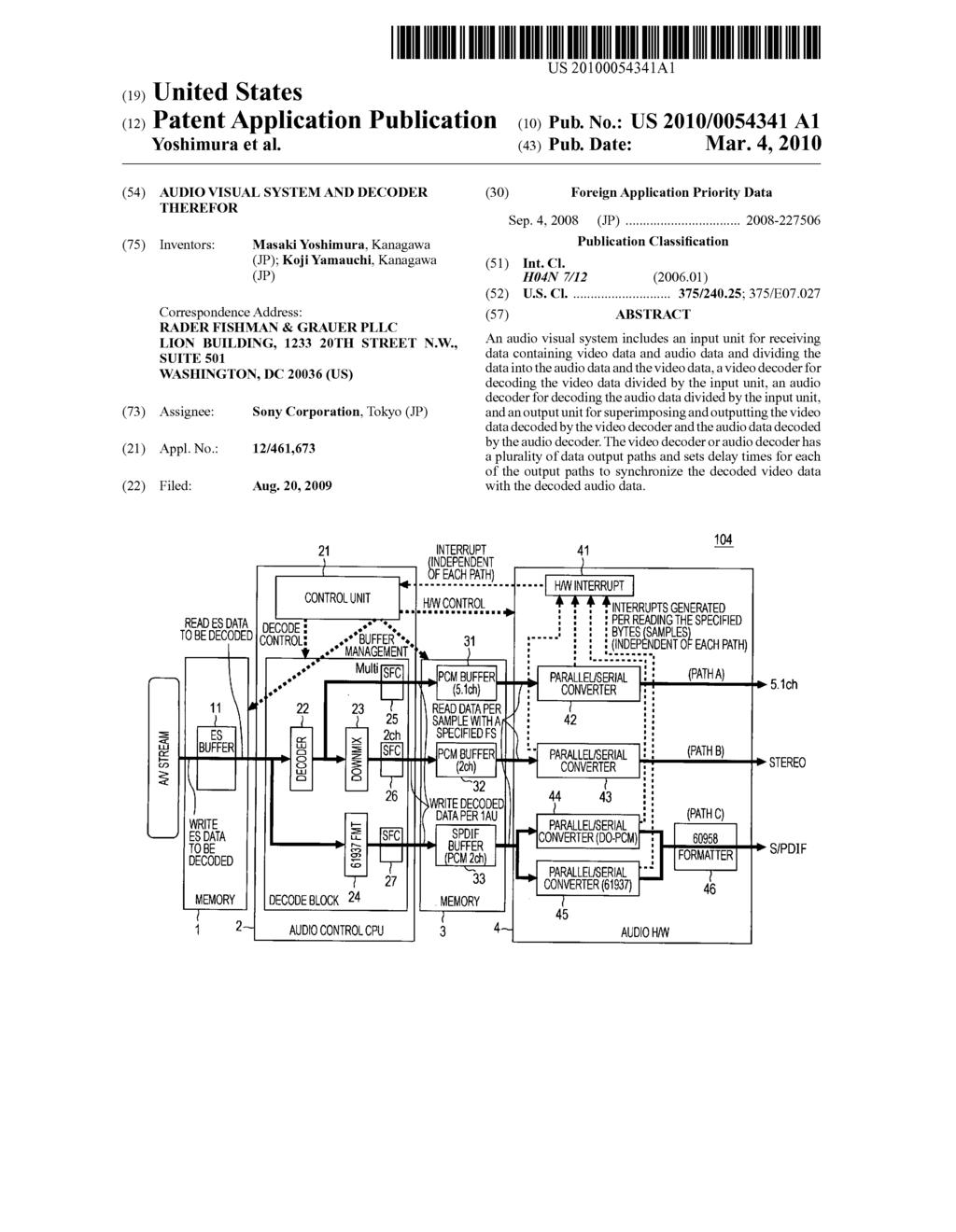 Audio visual system and decoder therefor - diagram, schematic, and image 01