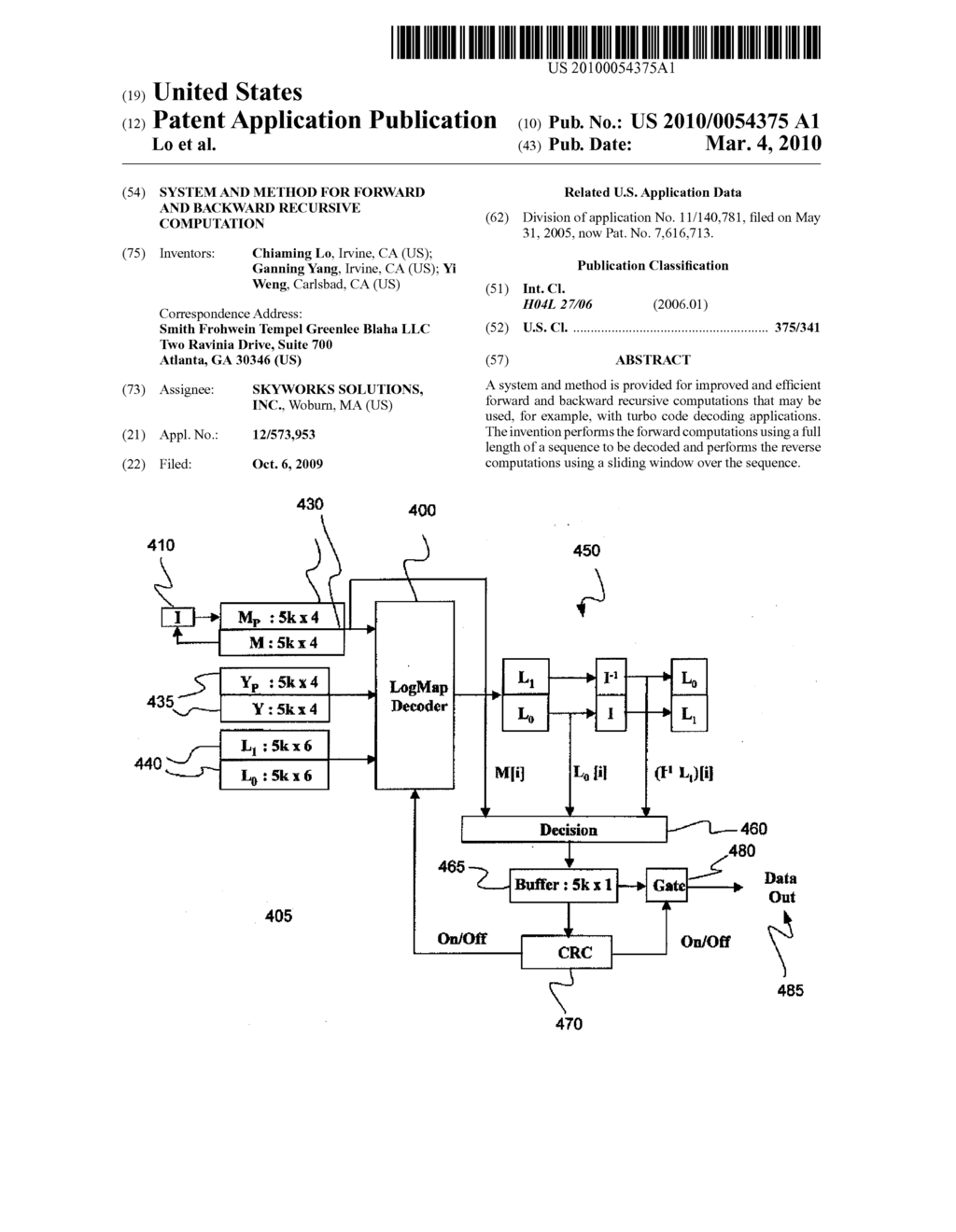 SYSTEM AND METHOD FOR FORWARD AND BACKWARD RECURSIVE COMPUTATION - diagram, schematic, and image 01