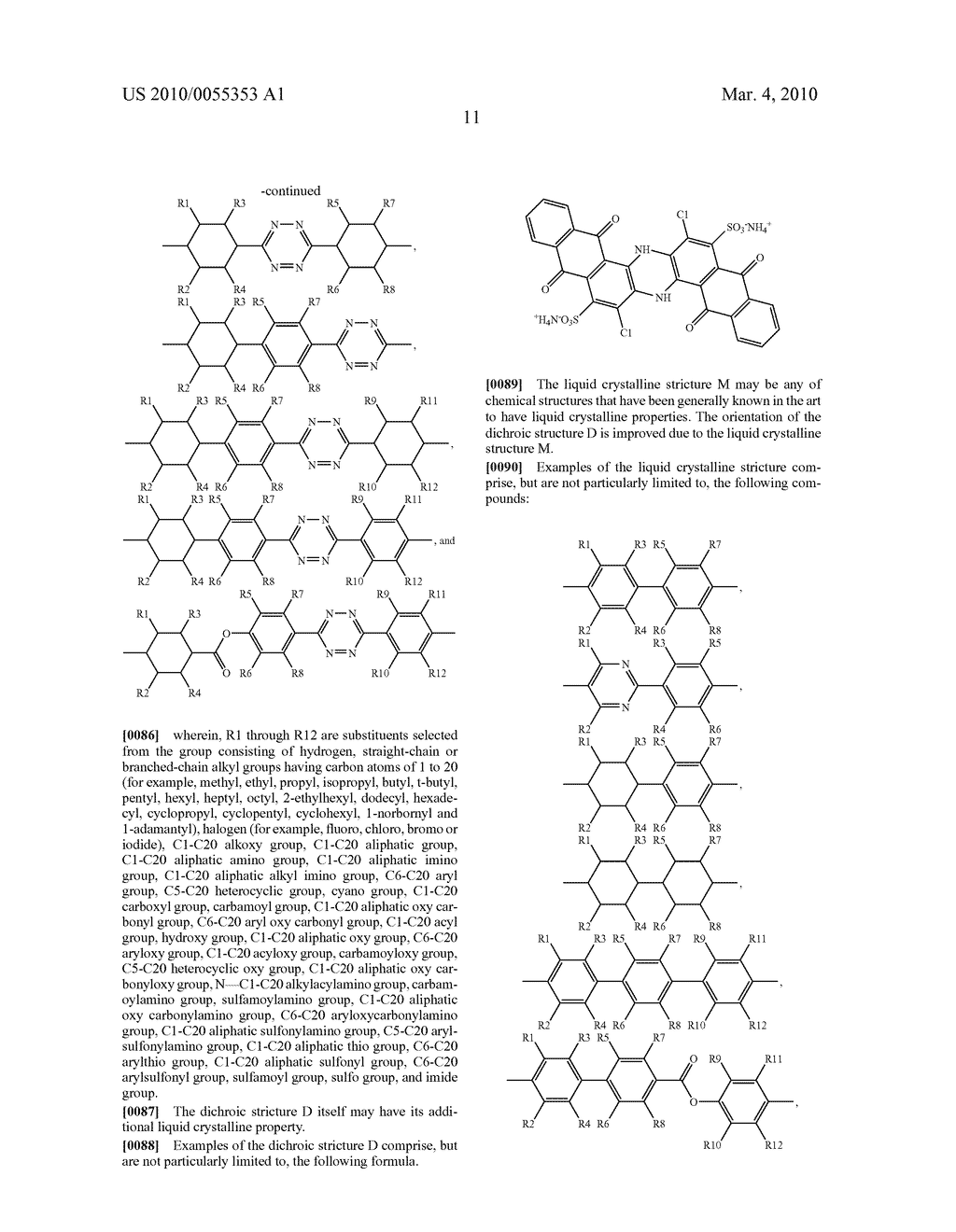 COMPOSITION COMPRISING CURABLE DICHROIC DYE FOR FORMING OPTICAL COMPONENT AND AN OPTICAL COMPONENT PRERARED USING THE SAME - diagram, schematic, and image 25