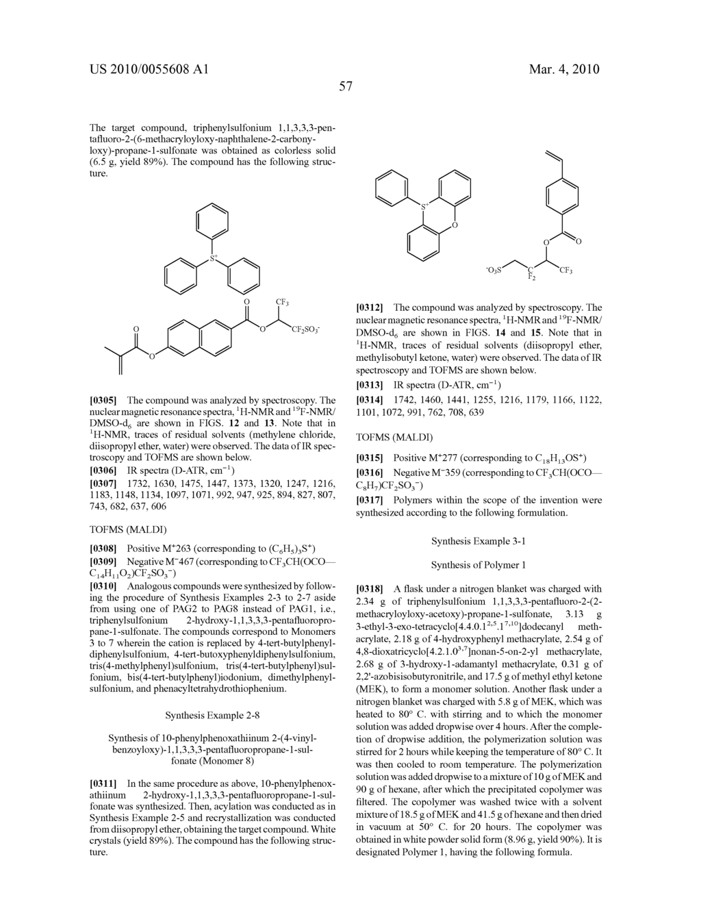 POLYMERIZABLE ANION-CONTAINING SULFONIUM SALT AND POLYMER, RESIST COMPOSITION, AND PATTERNING PROCESS - diagram, schematic, and image 73